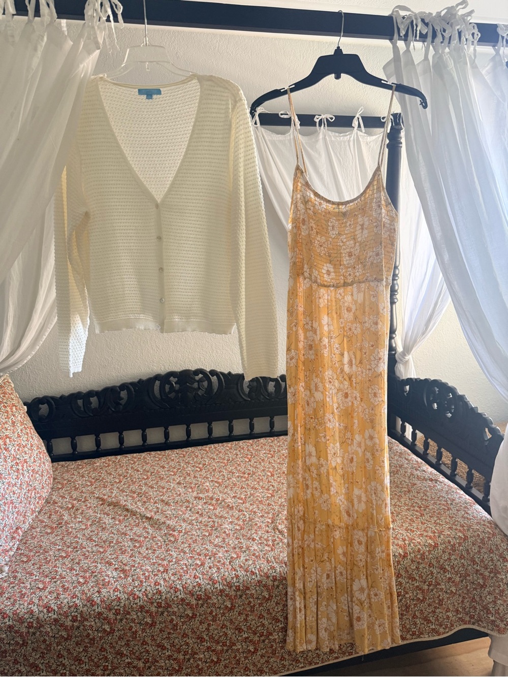 SO Yellow and White Textured Maxi Babydoll Dress